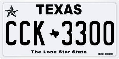 TX license plate CCK3300