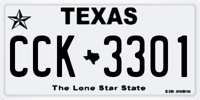 TX license plate CCK3301