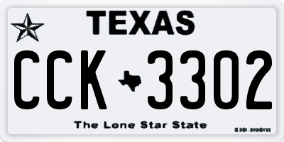 TX license plate CCK3302