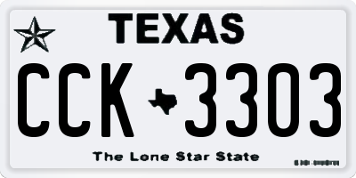 TX license plate CCK3303