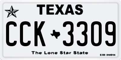 TX license plate CCK3309