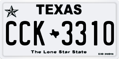 TX license plate CCK3310