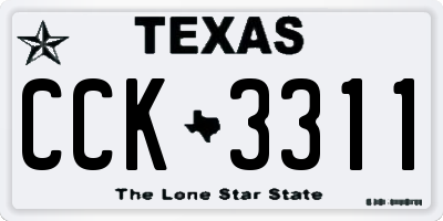 TX license plate CCK3311