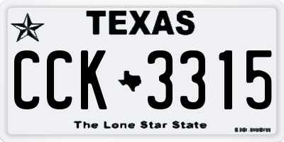 TX license plate CCK3315