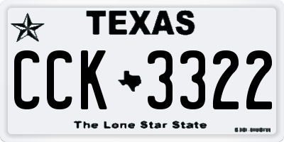 TX license plate CCK3322
