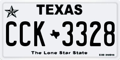 TX license plate CCK3328