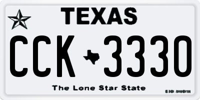 TX license plate CCK3330
