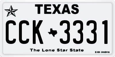 TX license plate CCK3331