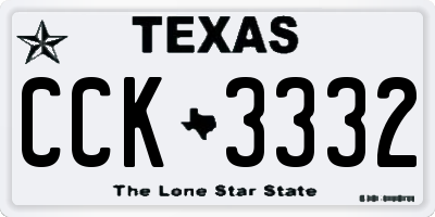 TX license plate CCK3332