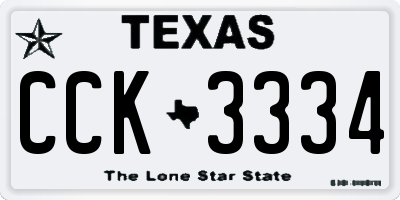 TX license plate CCK3334