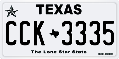 TX license plate CCK3335