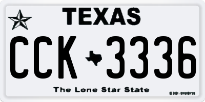 TX license plate CCK3336