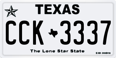 TX license plate CCK3337
