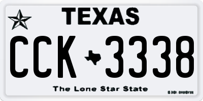 TX license plate CCK3338