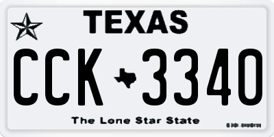 TX license plate CCK3340