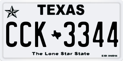 TX license plate CCK3344