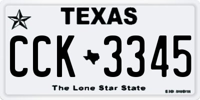 TX license plate CCK3345