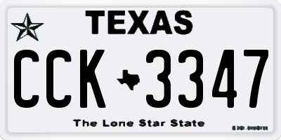 TX license plate CCK3347