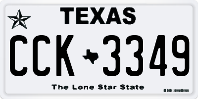 TX license plate CCK3349