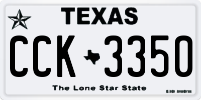 TX license plate CCK3350