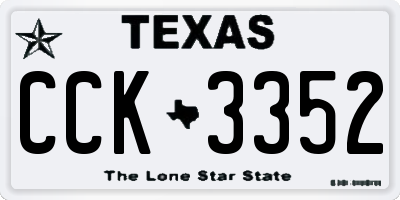 TX license plate CCK3352