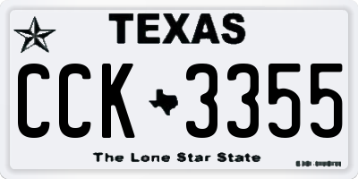 TX license plate CCK3355