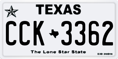 TX license plate CCK3362