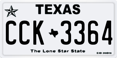 TX license plate CCK3364