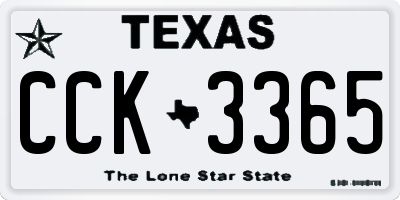 TX license plate CCK3365