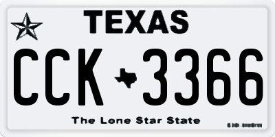 TX license plate CCK3366