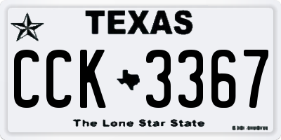 TX license plate CCK3367