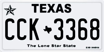 TX license plate CCK3368