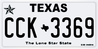TX license plate CCK3369
