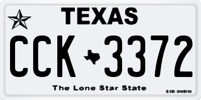 TX license plate CCK3372