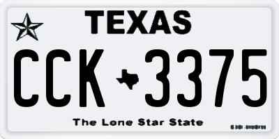TX license plate CCK3375