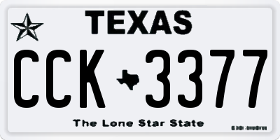 TX license plate CCK3377