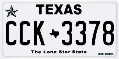 TX license plate CCK3378