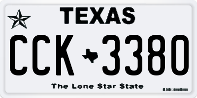 TX license plate CCK3380