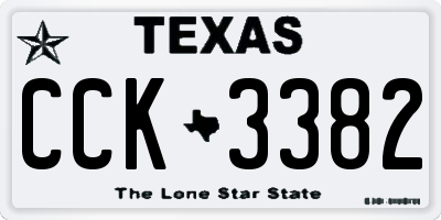 TX license plate CCK3382
