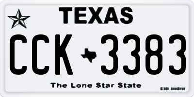 TX license plate CCK3383