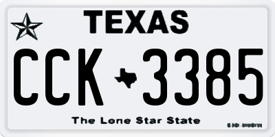 TX license plate CCK3385