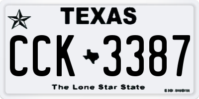 TX license plate CCK3387