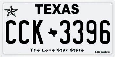 TX license plate CCK3396