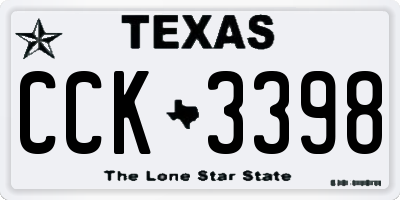TX license plate CCK3398