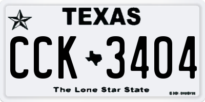 TX license plate CCK3404