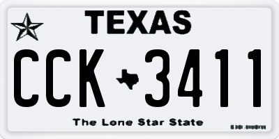 TX license plate CCK3411