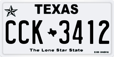 TX license plate CCK3412