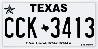 TX license plate CCK3413