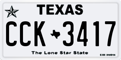 TX license plate CCK3417