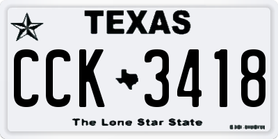 TX license plate CCK3418